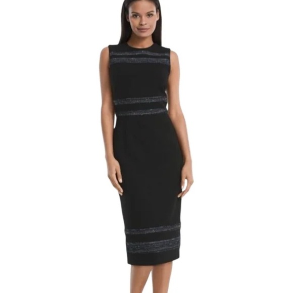 White House Black Market Dresses & Skirts - White House Black Market Striped Black Dress Sz 4